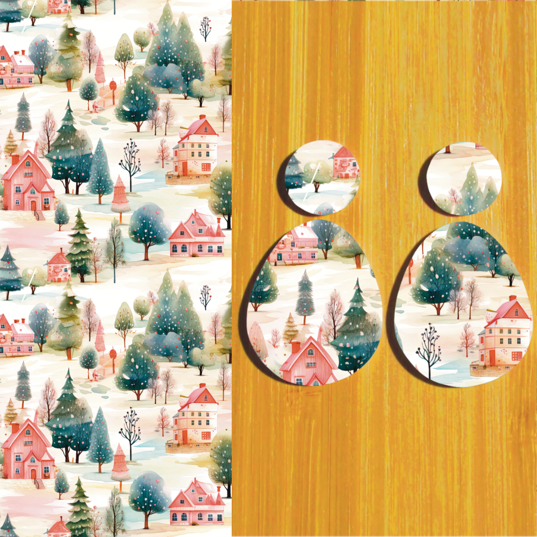 3.5x5&quot; Water Soluble Transfer Sheet for Polymer Clay / Winter Landscape 4 / T293
