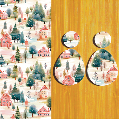 3.5x5&quot; Water Soluble Transfer Sheet for Polymer Clay / Winter Landscape 4 / T293