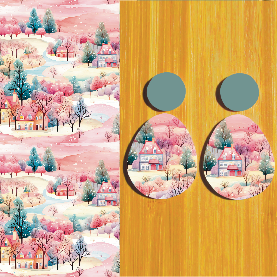 3.5x5&quot; Water Soluble Transfer Sheet for Polymer Clay / Winter Landscape 5/ T294