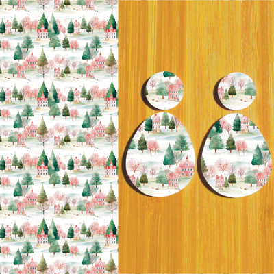 3.5x5&quot; Water Soluble Transfer Sheet for Polymer Clay / Winter Landscape 6/ T295
