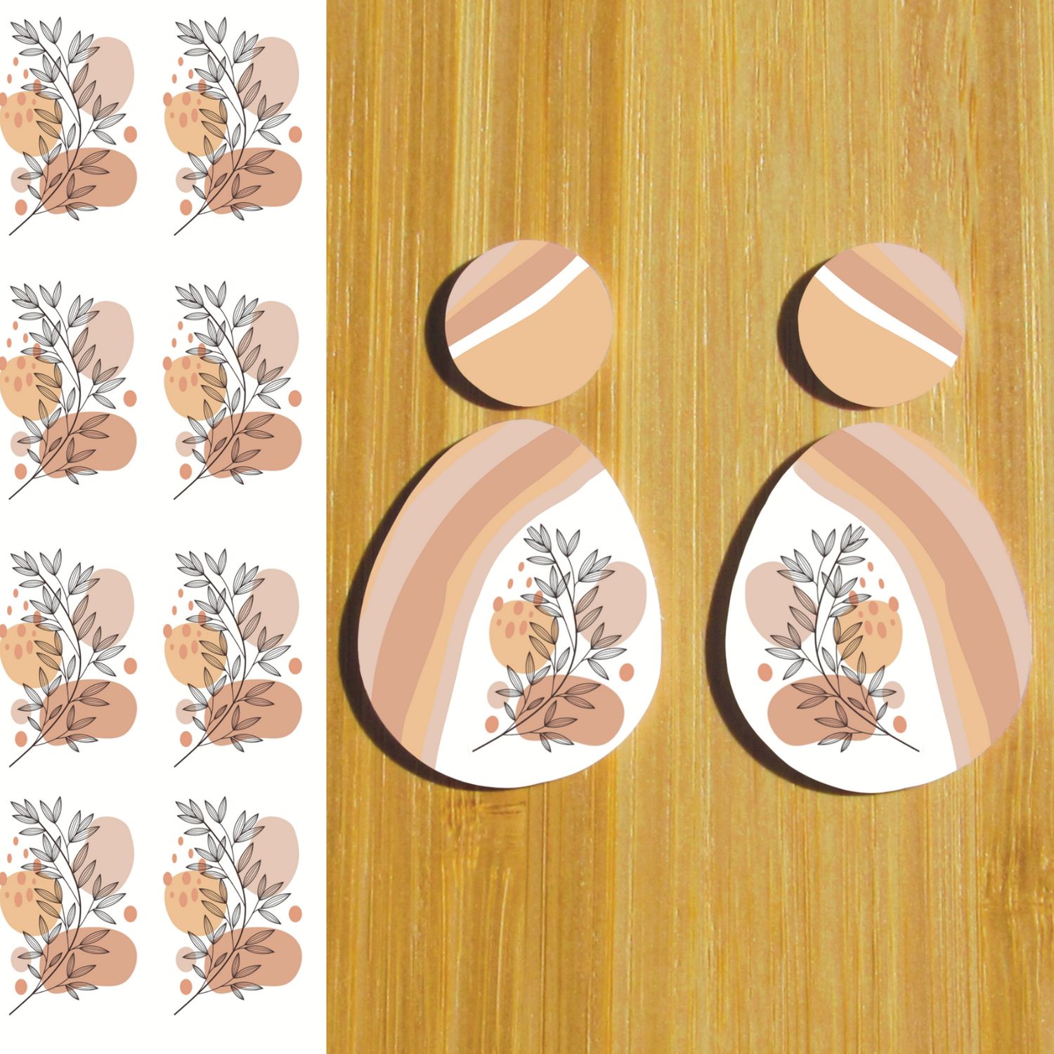 Two 3.5x5&quot; Water Soluble Transfer Sheets for Polymer Clay / Mirrored Designs, Left &amp; Right. T031-032