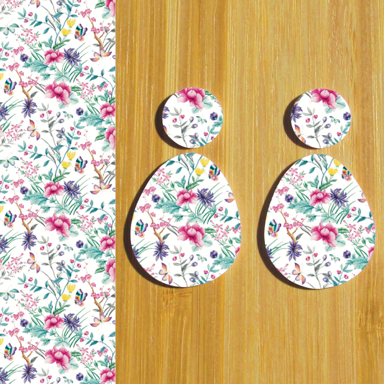 3.5x5&quot; Water Soluble Transfer Sheet for Polymer Clay / Gentle Flowers T067