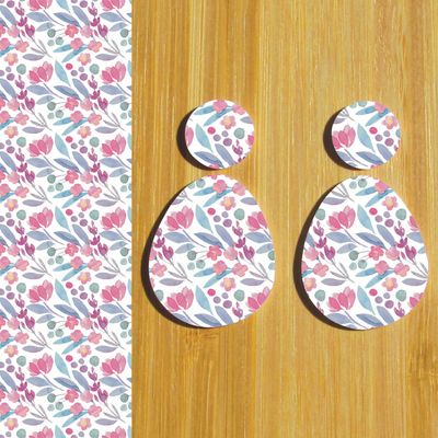 3.5x5&quot; Water Soluble Transfer Sheet for Polymer Clay / Watercolor Flowers T065