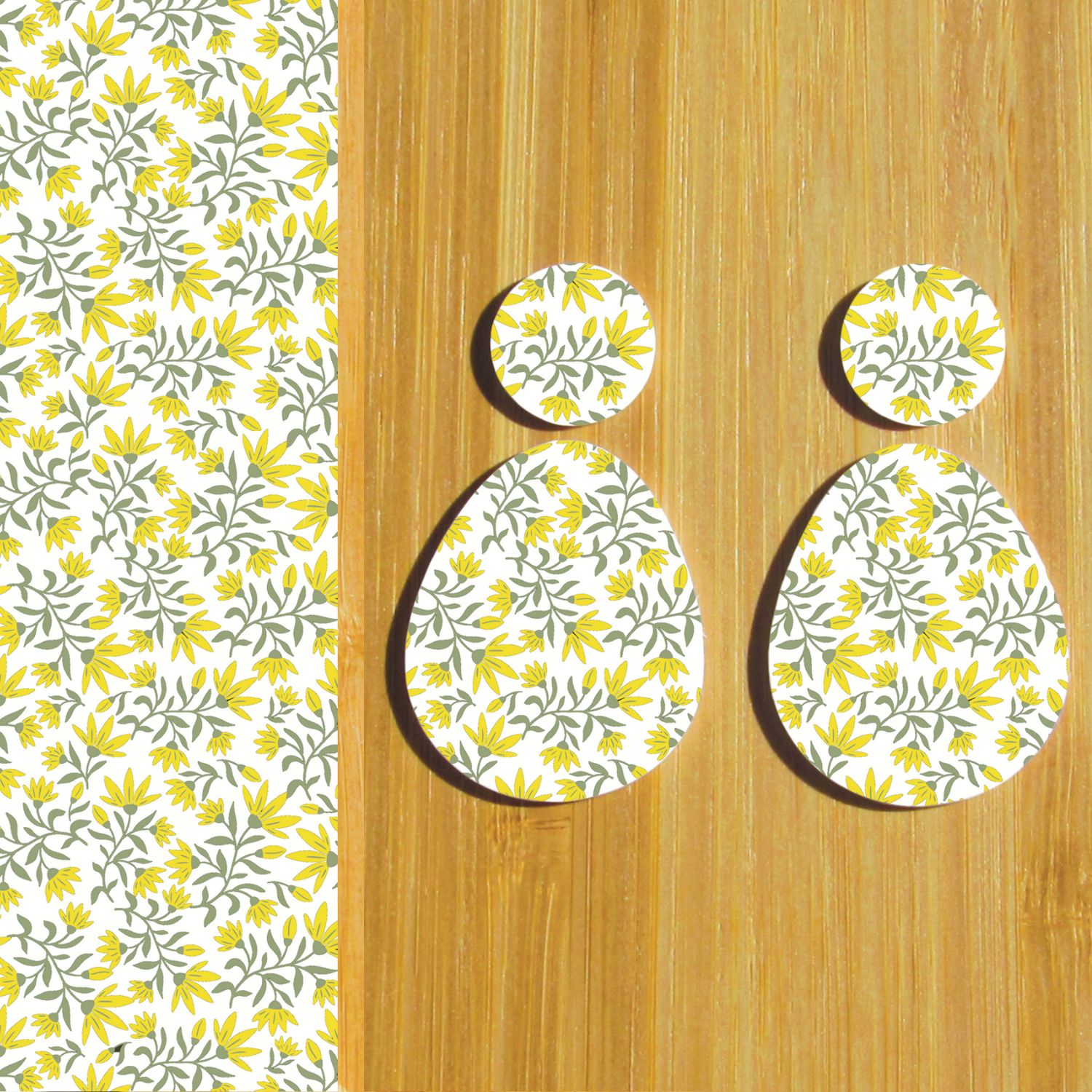 3.5x5&quot; Water Soluble Transfer Sheet for Polymer Clay / Yellow Flowers T066