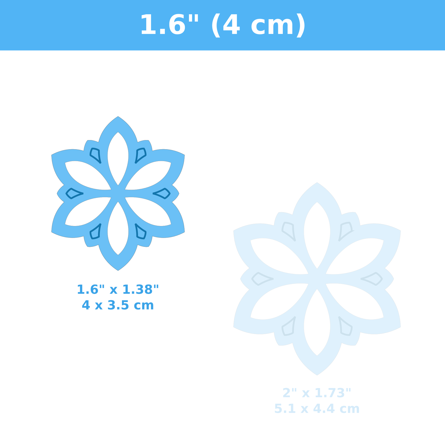 Snowflake #38 Polymer Clay Cutter, Height:: 1.6&quot; inches