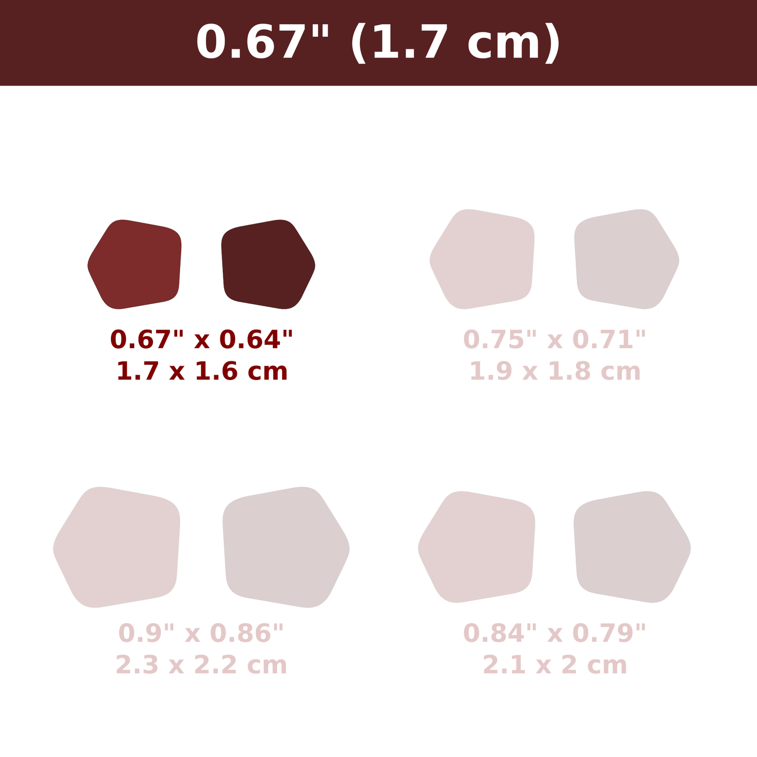 Stud Cutters #02 - Two Symmetrical Polymer Clay Cutters for Jewelry Making, Width:: 0.67&quot; inches