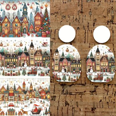 3.5x5&quot; Water Soluble Transfer Sheet for Polymer Clay / Whimsyville Christmas 1 / T279