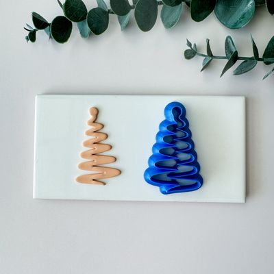 Christmas Tree #39 Thick - Polymer Clay Cutter with Closed Acrylic Top