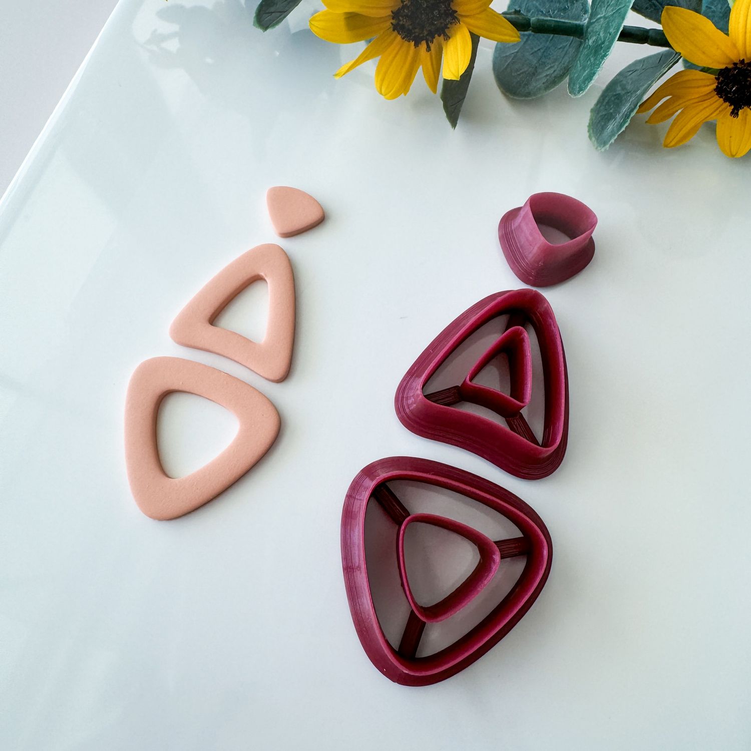 Triangles Dangle Earrings #62 - Set of Three Polymer Clay Cutters