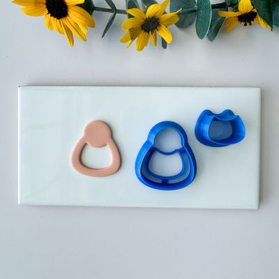 Earrings NCM#31 Polymer Clay Cutter with Removable Hole Cutter