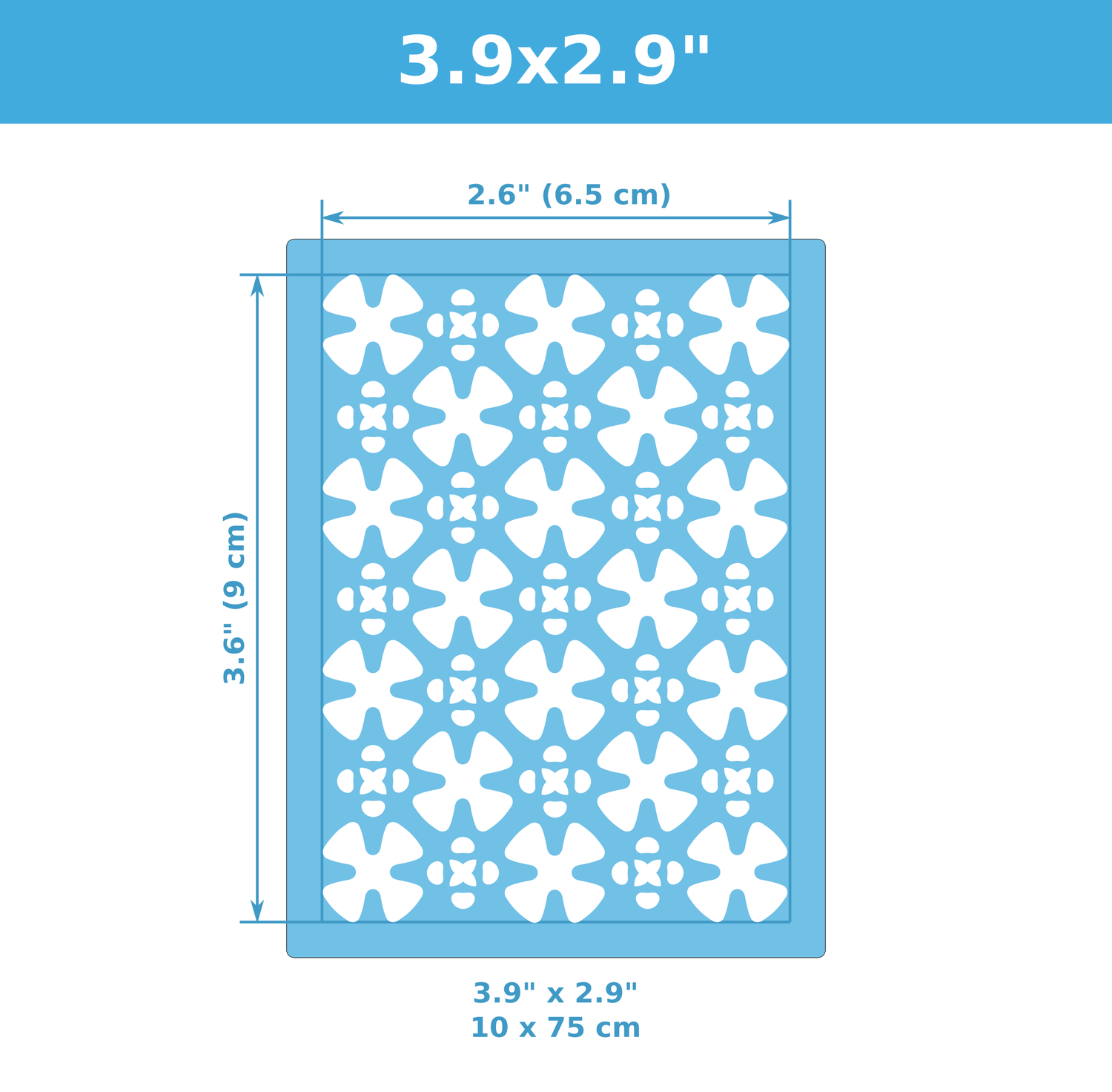 Mini Texture Stencil for Polymer Clay (3.6&quot; x 2.6&quot;) Ornament 01