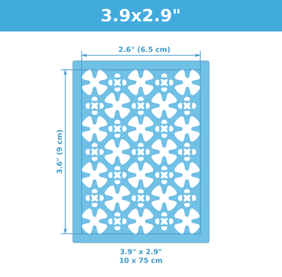 Mini Texture Stencil for Polymer Clay (3.6&quot; x 2.6&quot;) Ornament 01