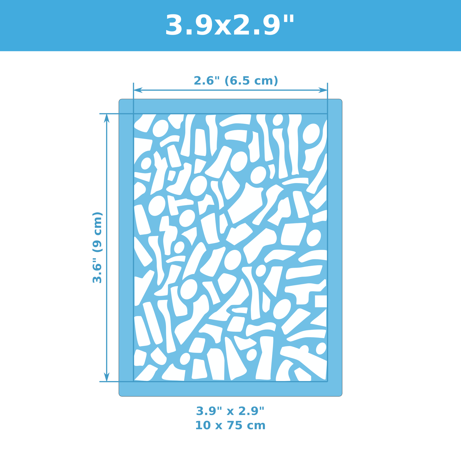 Mini Texture Stencil for Polymer Clay (3.6&quot; x 2.6&quot;) Random 03
