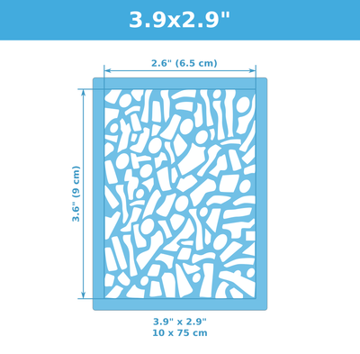 Mini Texture Stencil for Polymer Clay (3.6&quot; x 2.6&quot;) Random 03