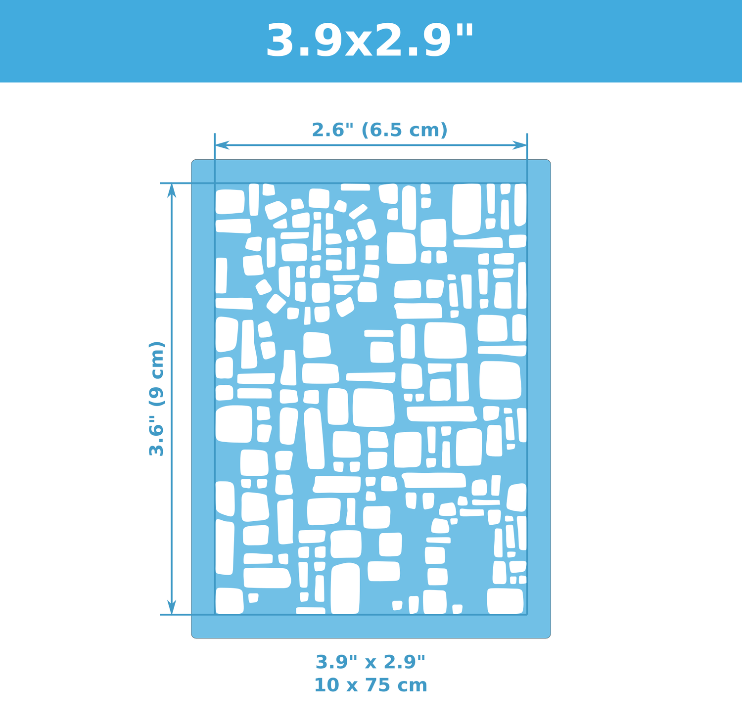 Mini Texture Stencil for Polymer Clay (3.6&quot; x 2.6&quot;) Random 04