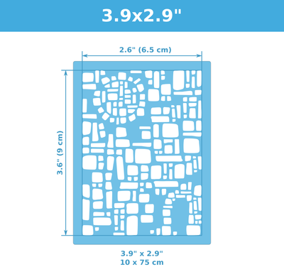 Mini Texture Stencil for Polymer Clay (3.6&quot; x 2.6&quot;) Random 04