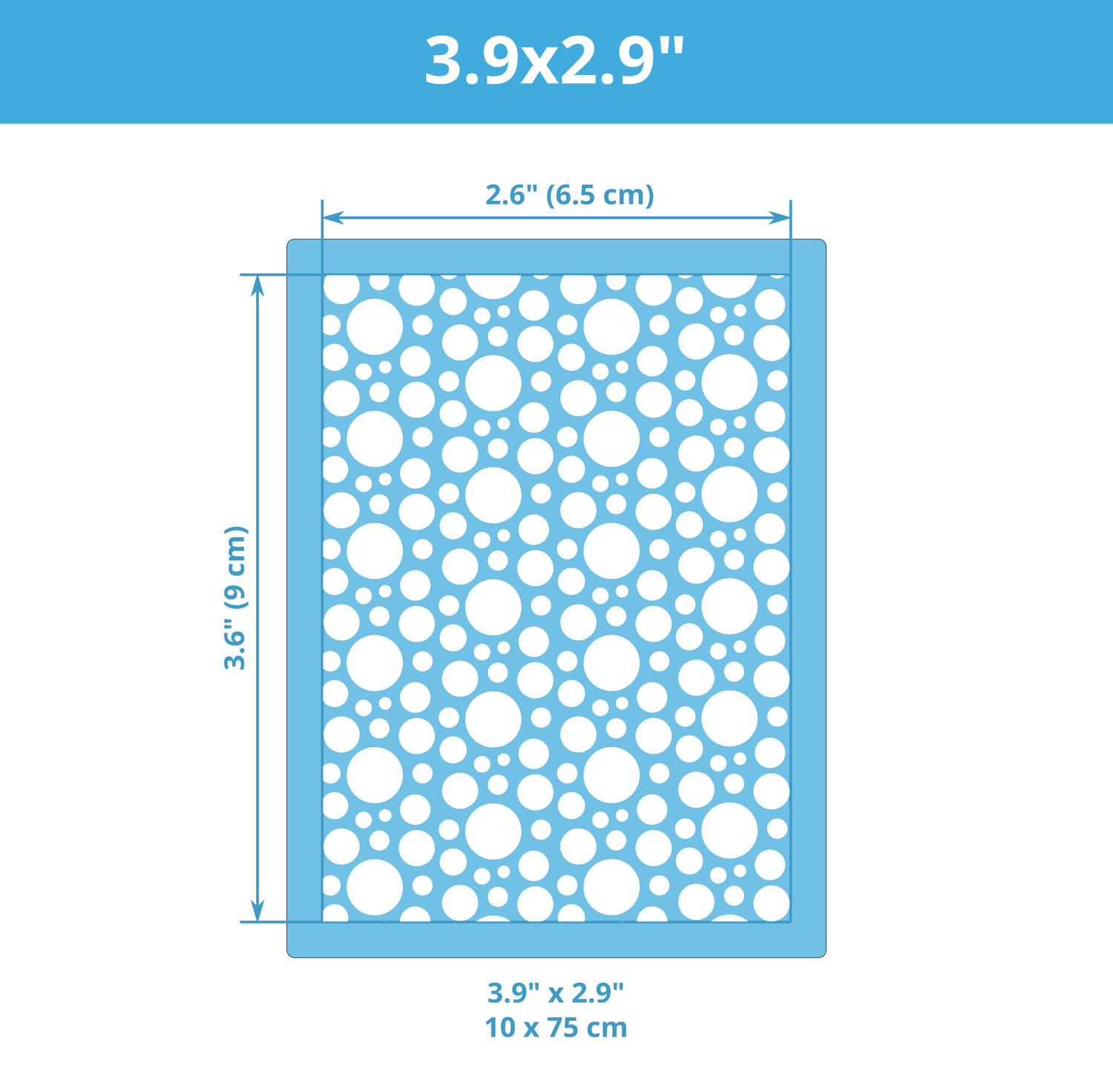 Mini Texture Stencil for Polymer Clay (3.6&quot; x 2.6&quot;) Circles 02