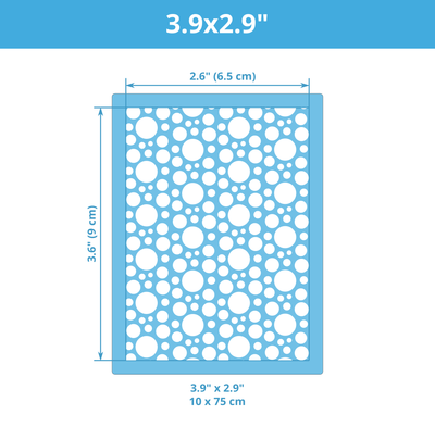 Mini Texture Stencil for Polymer Clay (3.6&quot; x 2.6&quot;) Circles 02