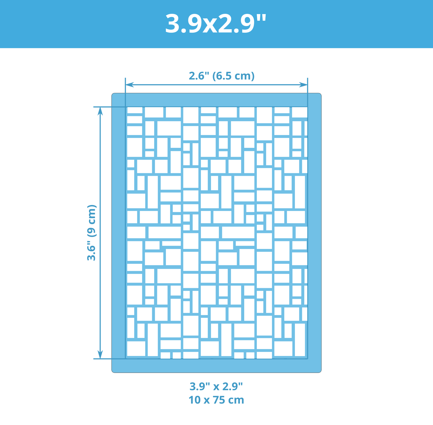 Mini Texture Stencil for Polymer Clay (3.6&quot; x 2.6&quot;) Rectangles 01