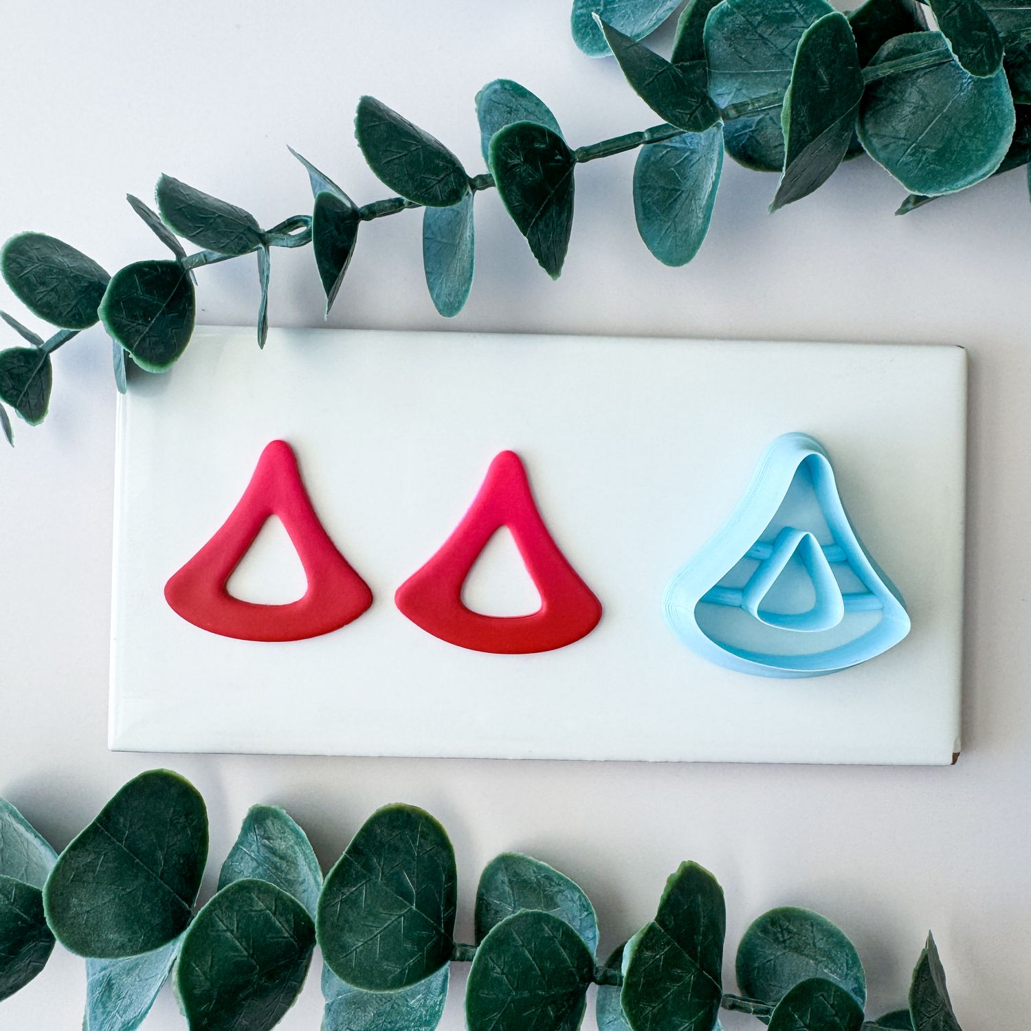 Triangulated Donut Earrings #03 Set of 2 Polymer Clay Cutters for Perfectly Symmetrical Earrings (Left &amp; Right Cutter)