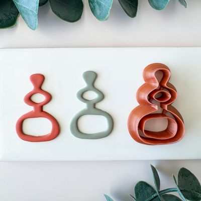 Earrings NCM#37 Set of 2 Polymer Clay Cutters for Perfectly Symmetrical Earrings (Left &amp; Right Cutter)