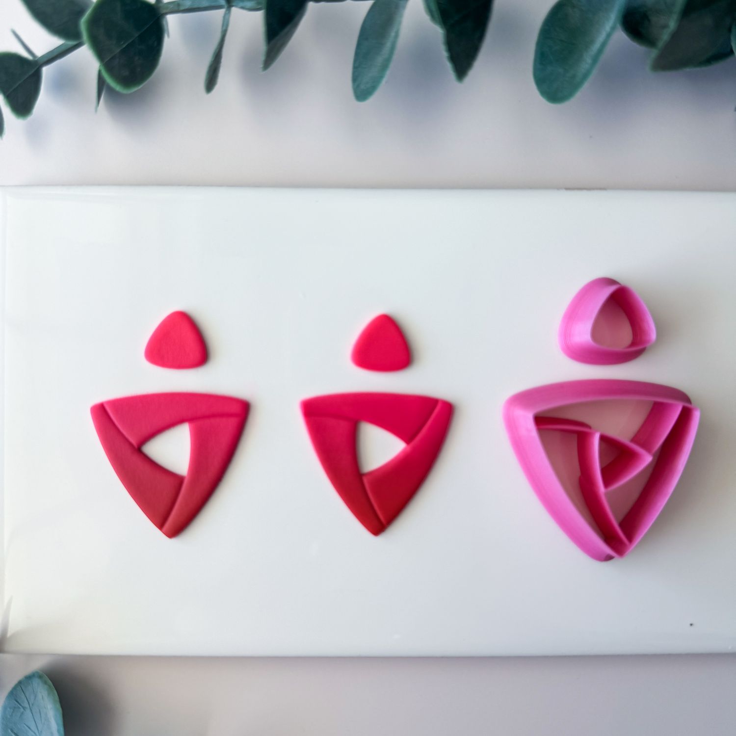 Earrings #69 / Set of 3 Polymer Clay Cutters for Perfectly Symmetrical Earrings (Left &amp; Right Cutter + Stud Cutter