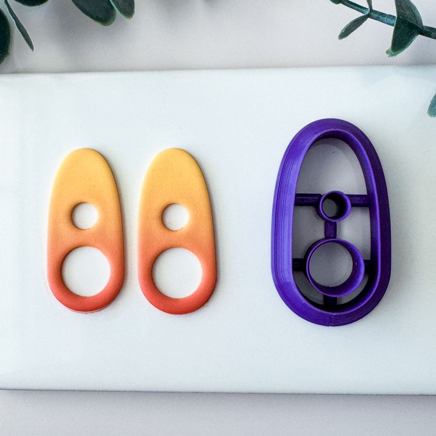 Earrings NCM#34 Polymer Clay Cutters with NON REMOVABLE Hole Cutters