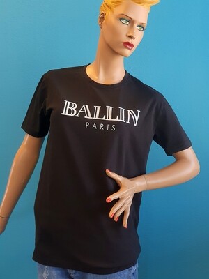 Zwart T-shirt Ballin Paris. Maat L