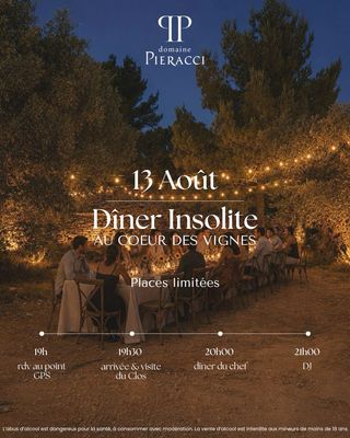 DÎNER INSOLITE DANS LES VIGNES