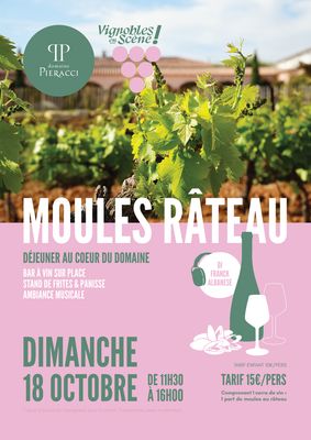 Moules rateau X Vignobles en scène le 18 octobre 2026 de 11h30 à 16h