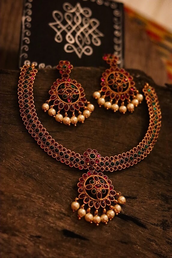 Kemp Stone Attigai Necklace -CBN011 