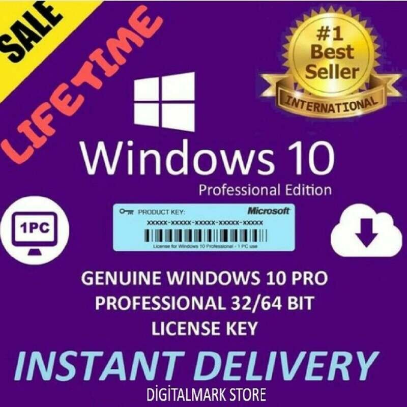 Profesional Windows 10 Pro Key 32-64 bit Instant Delivary 5 sec