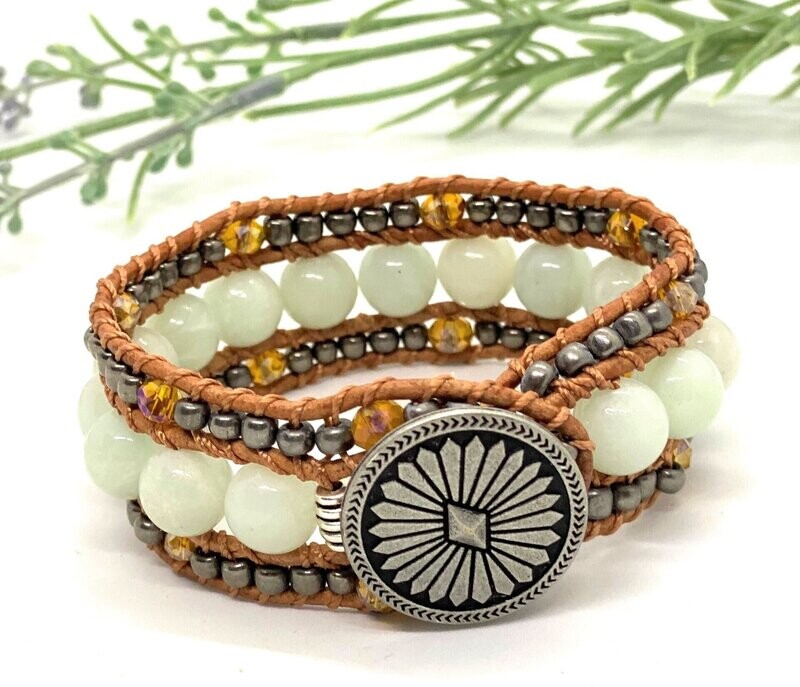 THREE STRAND WRAP BRACELET  (7.5")