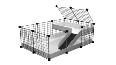 3x2x1 Cavia kooi transparant met coroplast bak en loft