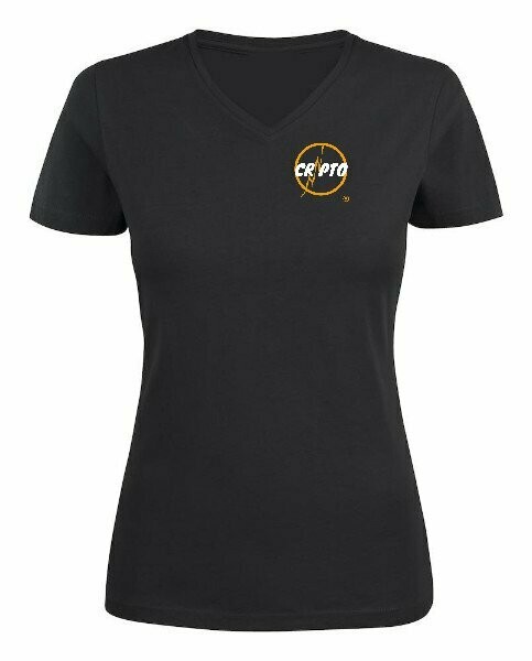V-Nek Shirt voor vrouwen zwart