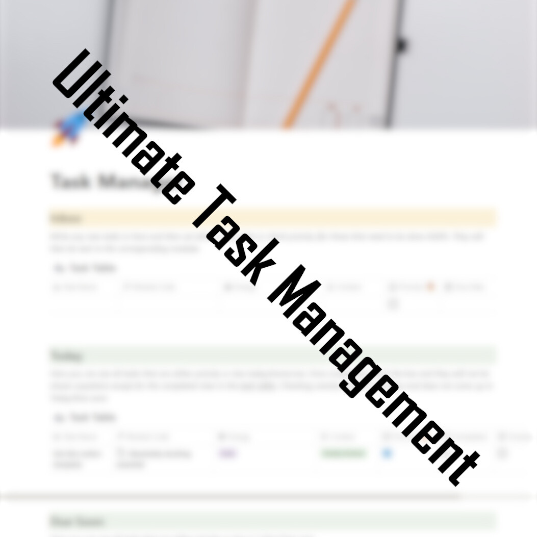 Ultimate Task Management Tracker (Notion)