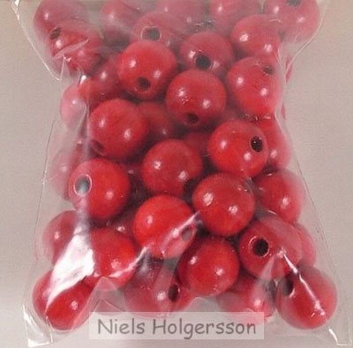 Houten kralen 14mm rood