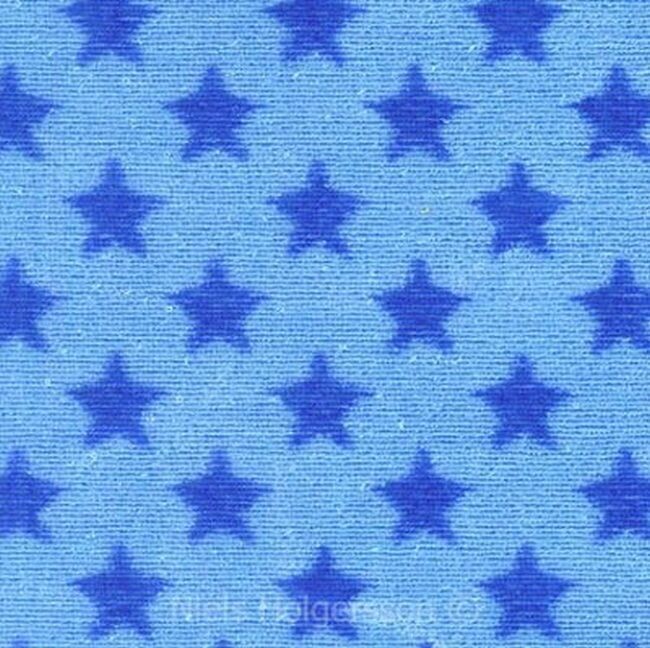 Nicky Velours Sterretje Bedrukt:  Blauw met sterren ( rolletje)