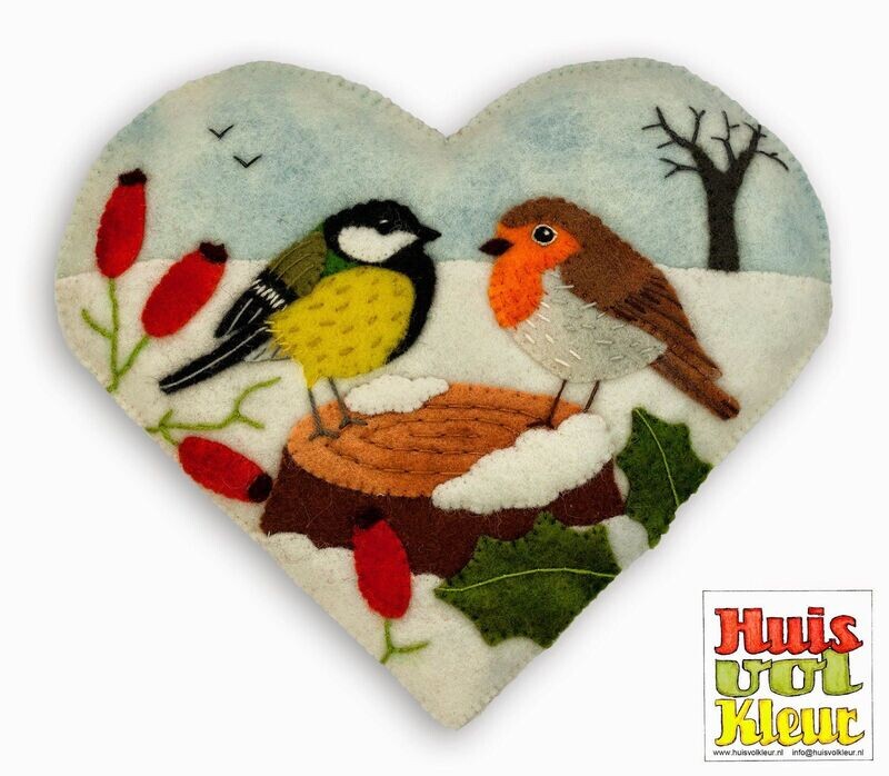 Hartje Vogels in de Winter   (Huisvolkleur)