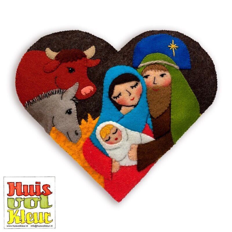 Kersthartje Jozef en Maria     (Huisvolkleur)