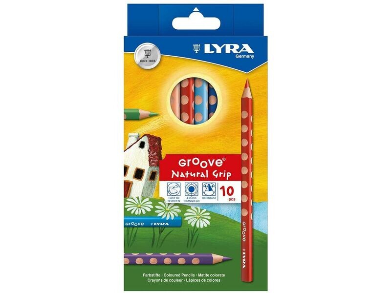 Lyra Groove Dikke Kleurpotloden 10 stuks Lyra Groove Dikke Kleurpotloden 10 stuks
