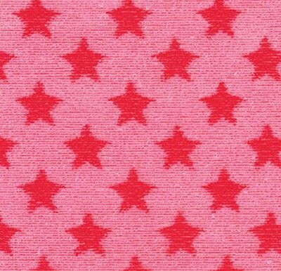 Nickey Velours Roze met rode sterren ( halve meter)