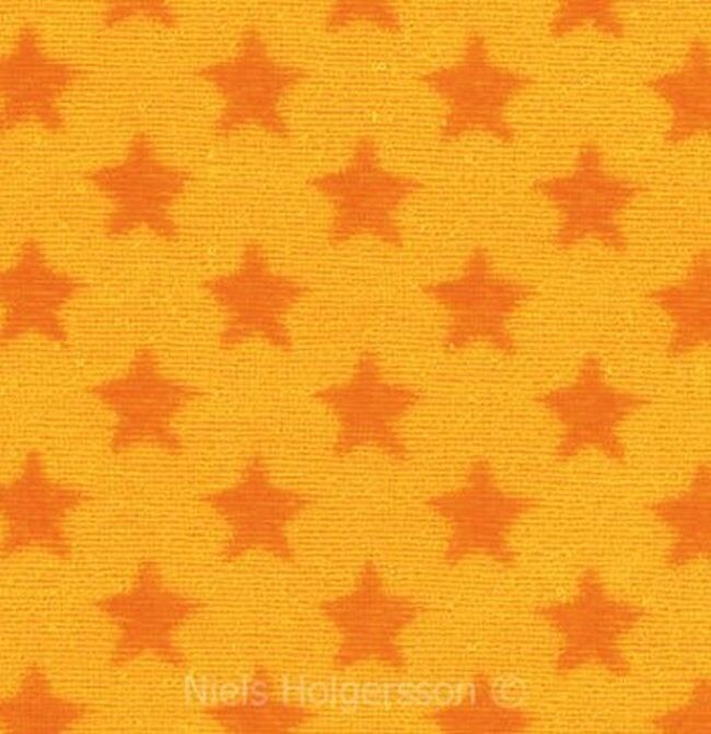 Nickey Velours Geel met Oranje sterren  (rolletje)