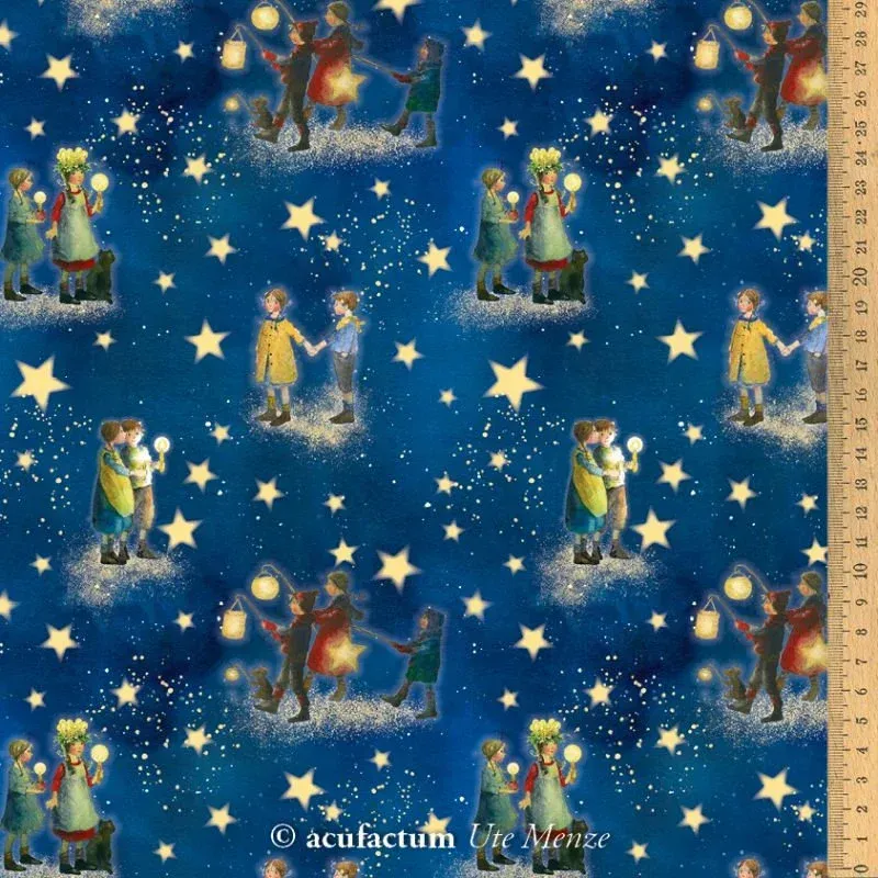 Kerststof Daniela Dresscher: Lichtkinderen  50x70cm