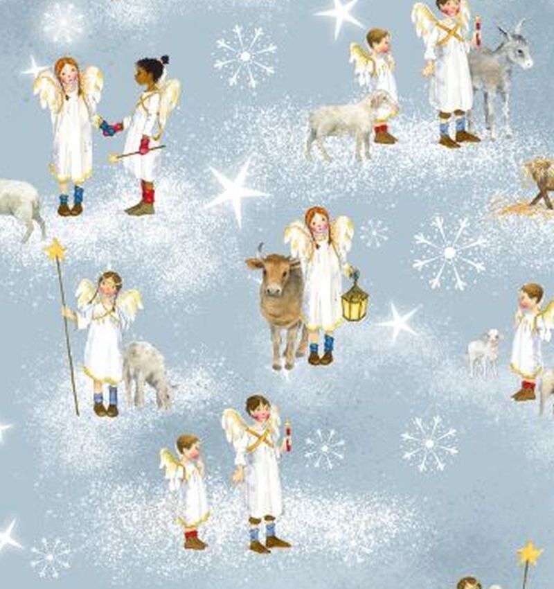 Kerststof Daniela Dresscher : Kerstengel  ( 50 x 70)