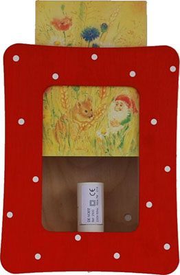 Kaart/Fotolampje Rood met Witte stippen  ( de noest)