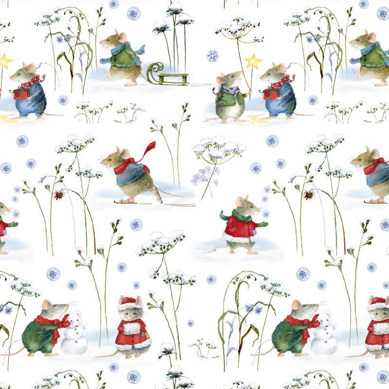 Stof Daniela Drescher   Wintermuizen   (per 0, 25 meter)