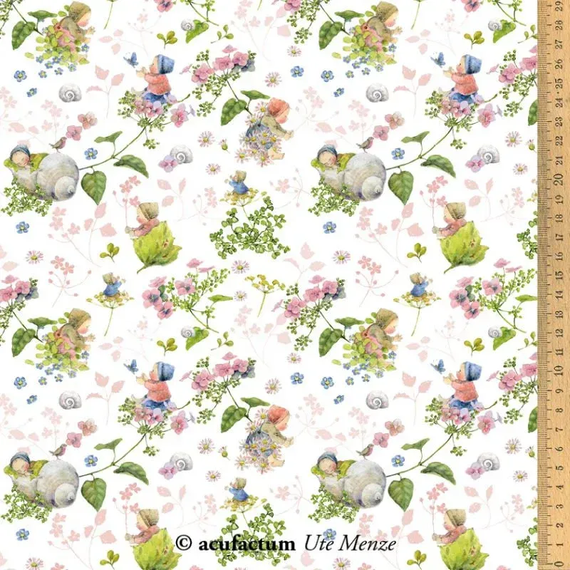 Tricot Stof Daniela Drescher  :   Elfje Roze   halve meter