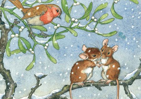 Setje Ansichtkaarten Molly Brett   :  Kerst  ( 5 stuks)