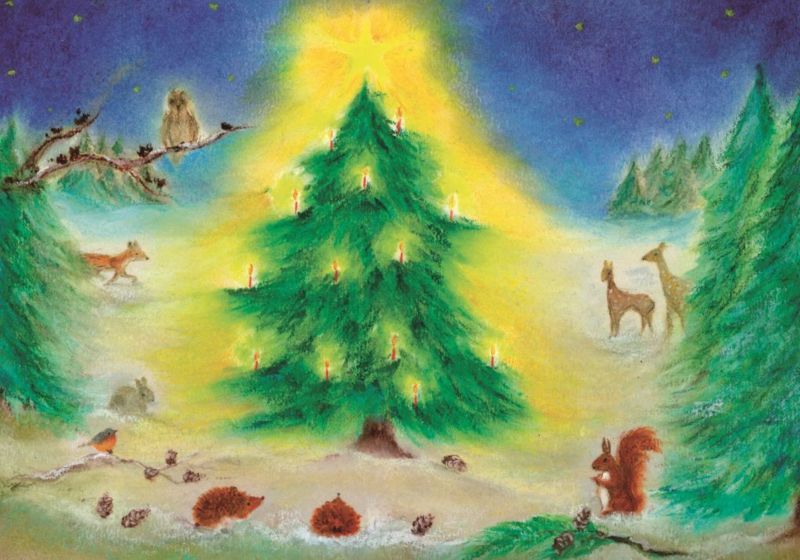 Setje ansichtkaarten Baukje Exler  :  Kerst   ( 5 stuks)